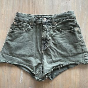 7 For All Mankind Olive Denim Shorts